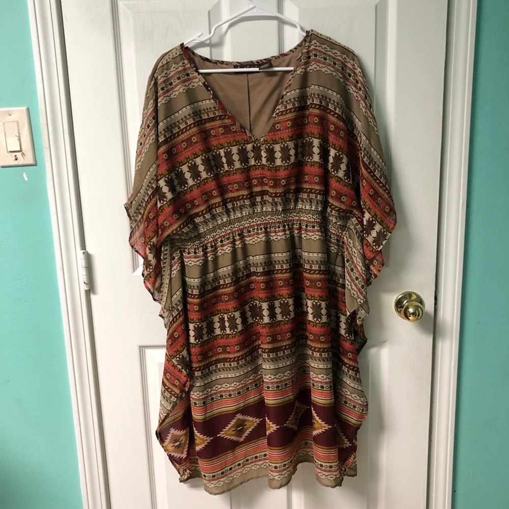 Boho style plus size dress
